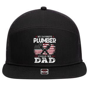 Plumer Calls Me Dad Father's Day 7 Panel Mesh Trucker Snapback Hat