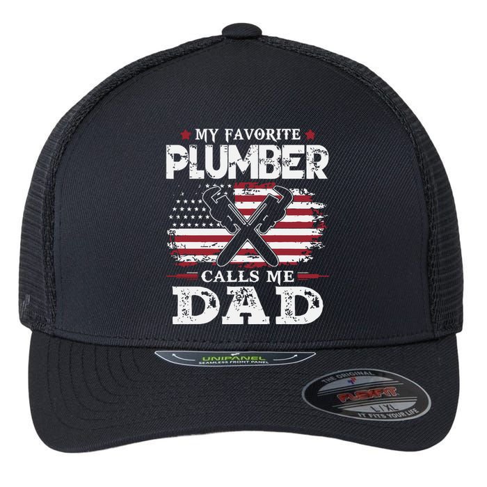 Plumer Calls Me Dad Father's Day Flexfit Unipanel Trucker Cap