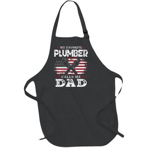 Plumer Calls Me Dad Father's Day Full-Length Apron With Pockets