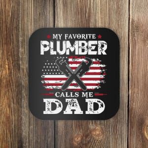 Plumer Calls Me Dad Father's Day Coaster