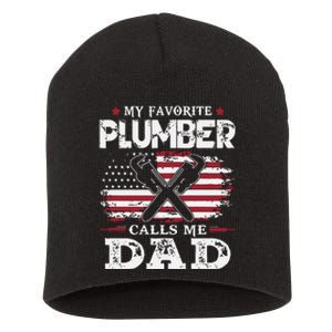 Plumer Calls Me Dad Father's Day Short Acrylic Beanie