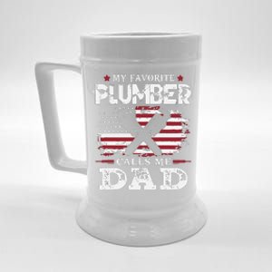 Plumer Calls Me Dad Father's Day Beer Stein