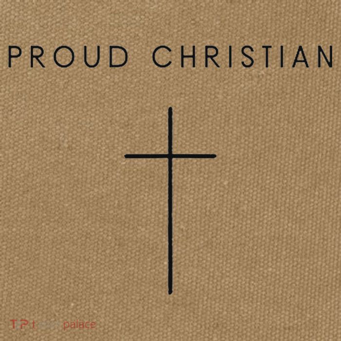 Proud Christian Minimalist Cross Christian Religious Jesus  Cotton Canvas Backpack