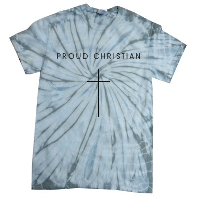 Proud Christian Minimalist Cross Christian Religious Jesus  Tie-Dye T-Shirt