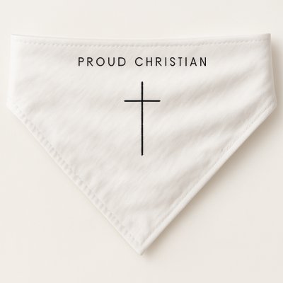 Proud Christian Minimalist Cross Christian Religious Jesus  USA-Made Doggie Bandana