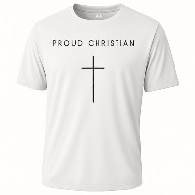 Proud Christian Minimalist Cross Christian Religious Jesus  Performance Shirt