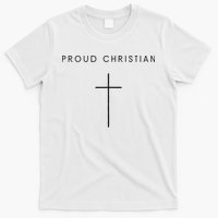 Proud Christian Minimalist Cross Christian Religious Jesus  T-Shirt