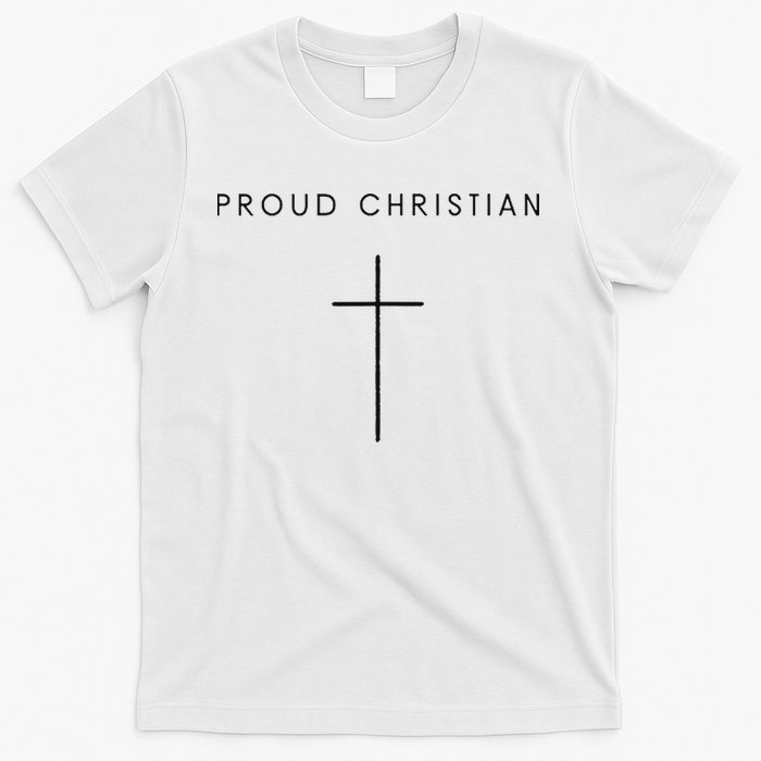 Proud Christian Minimalist Cross Christian Religious Jesus  T-Shirt