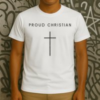 Proud Christian Minimalist Cross Christian Religious Jesus  T-Shirt
