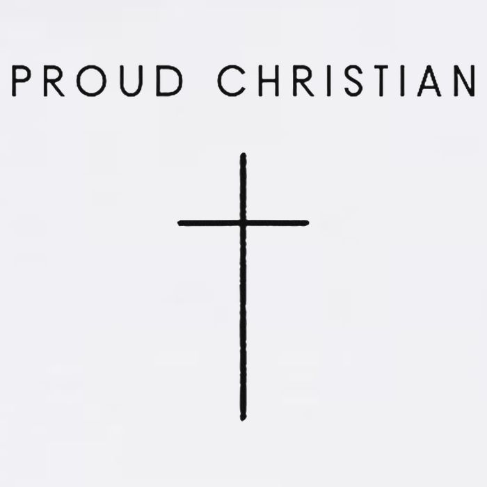 Proud Christian Minimalist Cross Christian Religious Jesus  T-Shirt