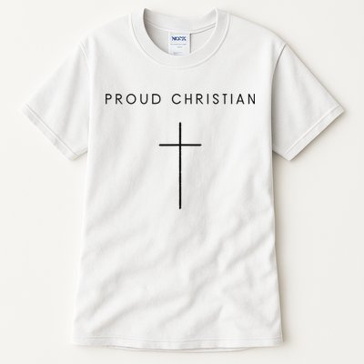 Proud Christian Minimalist Cross Christian Religious Jesus  Tall T-Shirt