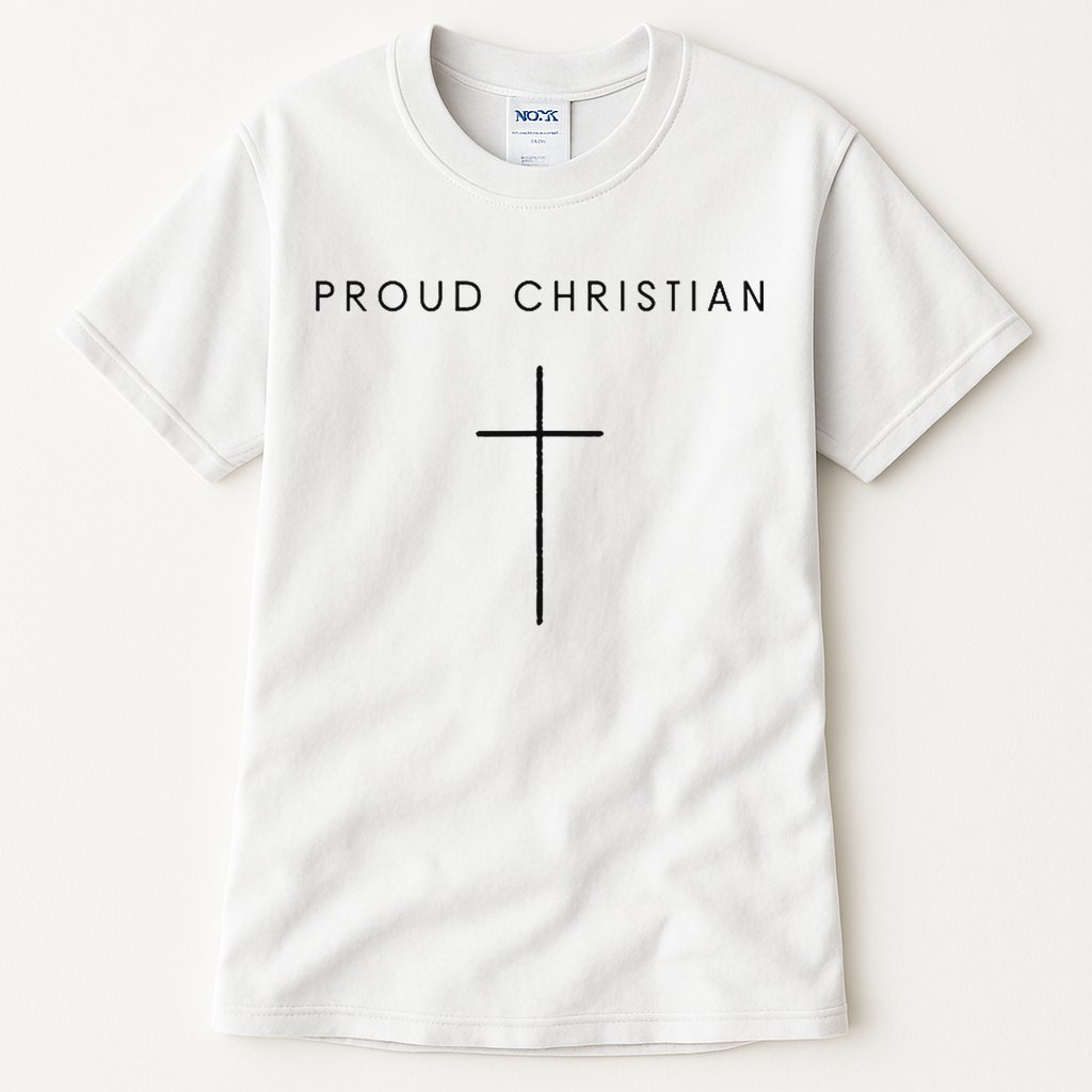 Proud Christian Minimalist Cross Christian Religious Jesus  Tall T-Shirt