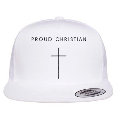 Proud Christian Minimalist Cross Christian Religious Jesus  Flatbill Hat