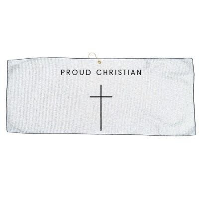 Proud Christian Minimalist Cross Christian Religious Jesus  Large Microfiber Waffle Golf Towel