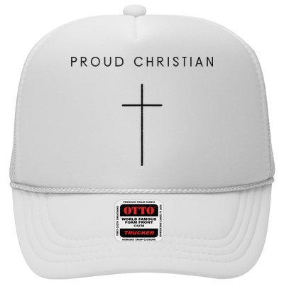 Proud Christian Minimalist Cross Christian Religious Jesus  Trucker Hat