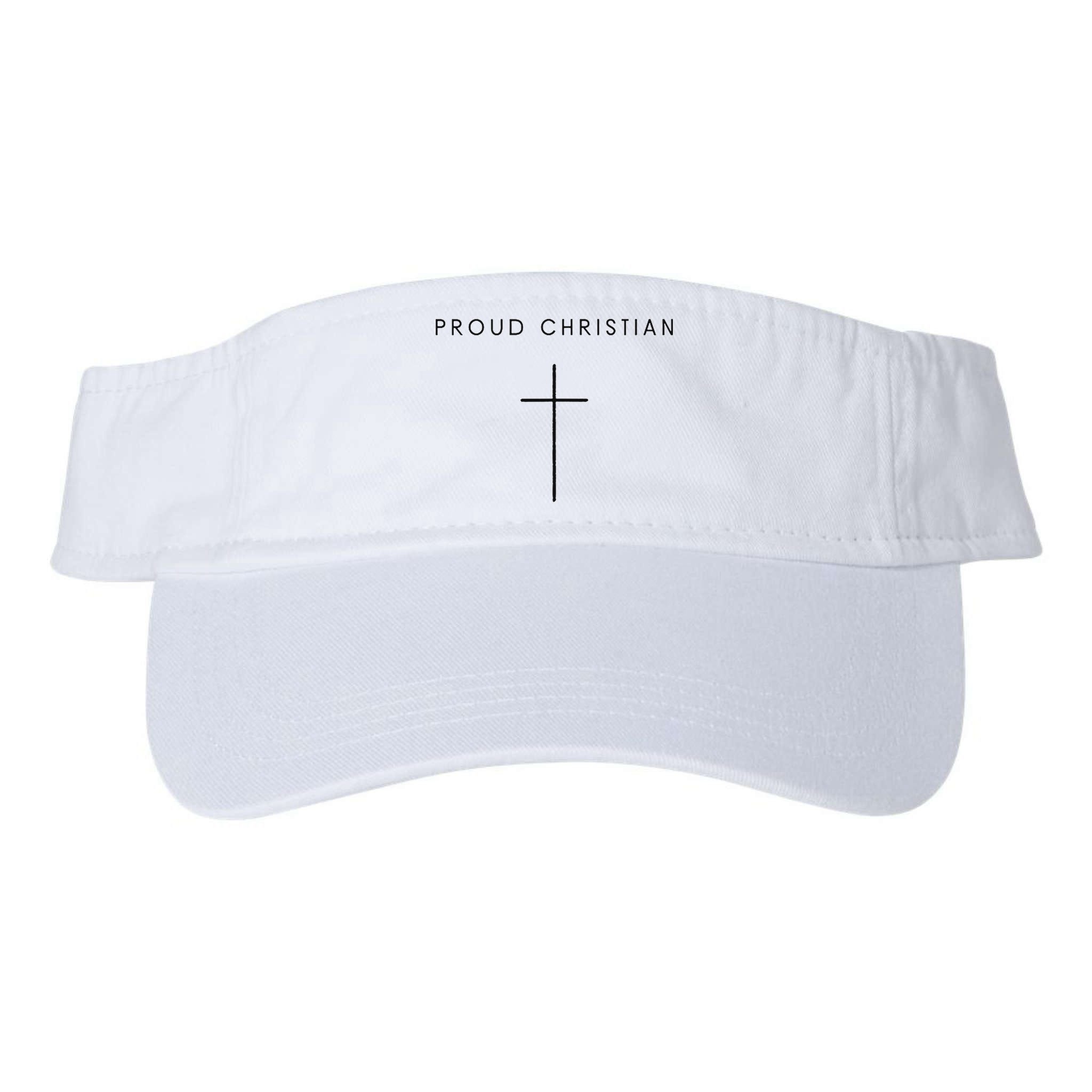 Proud Christian Minimalist Cross Christian Religious Jesus  Visor