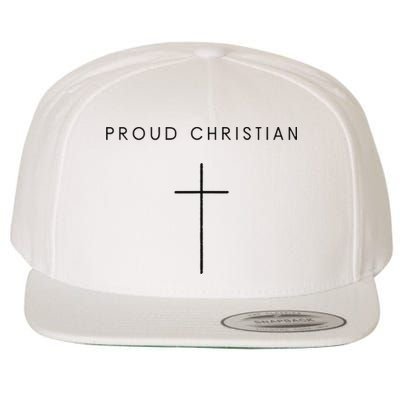 Proud Christian Minimalist Cross Christian Religious Jesus  Wool Snapback Cap