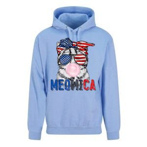 Patriotic Cat Meowica Bubblegum 4th Of July Funny Cat Lover Unisex Surf Hoodie