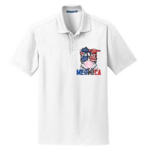 Patriotic Cat Meowica Bubblegum 4th Of July Funny Cat Lover Dry Zone Grid Polo