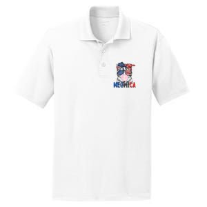 Patriotic Cat Meowica Bubblegum 4th Of July Funny Cat Lover PosiCharge RacerMesh Polo