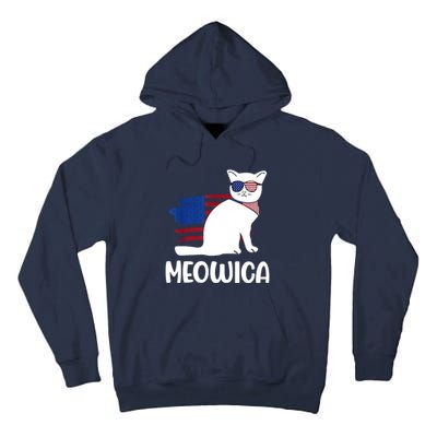 Patriotic Cat Meowica 4th Of July Funny Kitten Lover Tall Hoodie