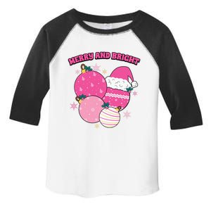 Pink Christmas Merry And Bright Gift Toddler Fine Jersey T-Shirt