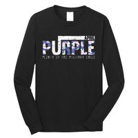 Purple Camo Month Of The Military Child Army Soldier Long Sleeve Shirt