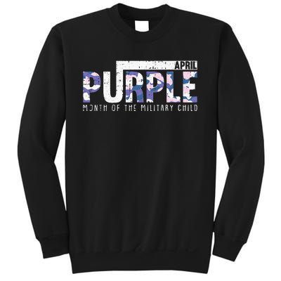 Purple Camo Month Of The Military Child Army Soldier Sweatshirt