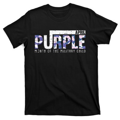 Purple Camo Month Of The Military Child Army Soldier T-Shirt