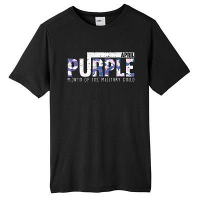 Purple Camo Month Of The Military Child Army Soldier Tall Fusion ChromaSoft Performance T-Shirt