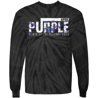 Purple Camo Month Of The Military Child Army Soldier Tie-Dye Long Sleeve Shirt