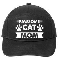 Pawsome Cat Mom Cat 7-Panel Snapback Hat