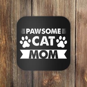 Pawsome Cat Mom Cat Coaster