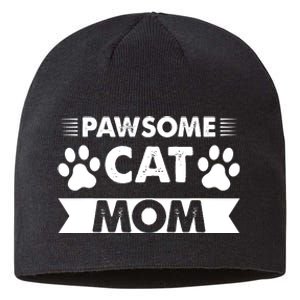 Pawsome Cat Mom Cat Sustainable Beanie