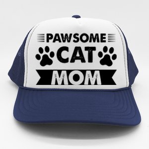 Pawsome Cat Mom Cat Trucker Hat