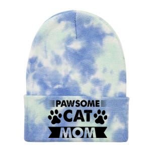 Pawsome Cat Mom Cat Tie Dye 12in Knit Beanie