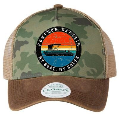 Pontoon Captain My Boat My Rules Legacy Tie Dye Trucker Hat