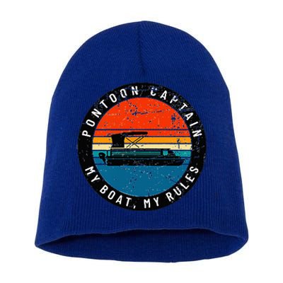 Pontoon Captain My Boat My Rules Short Acrylic Beanie