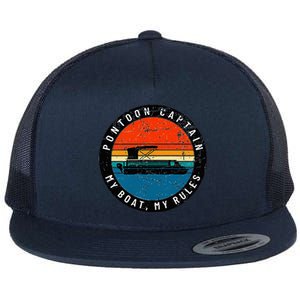 Pontoon Captain My Boat My Rules Flat Bill Trucker Hat