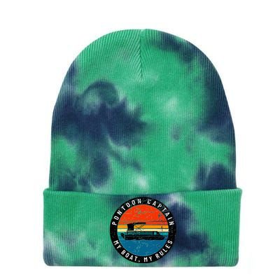 Pontoon Captain My Boat My Rules Tie Dye 12in Knit Beanie