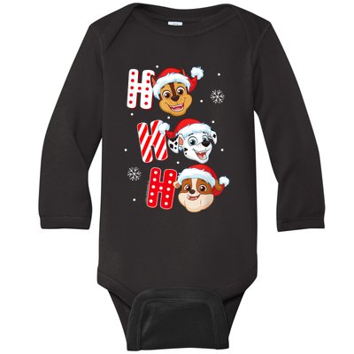 Pawpatrol Chase Marshall Rubble Christmas Santa Hats Baby Long Sleeve Bodysuit