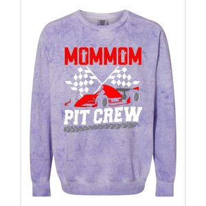 Pit Crew Mommom Race Car Birthday Racing Car Family Colorblast Crewneck Sweatshirt