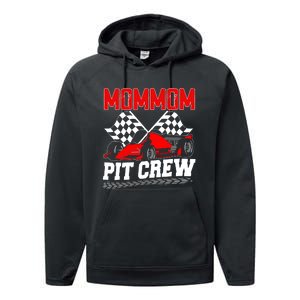 Pit Crew Mommom Race Car Birthday Racing Car Family Performance Fleece Hoodie