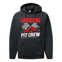 Pit Crew Mommom Race Car Birthday Racing Car Family Performance Fleece Hoodie