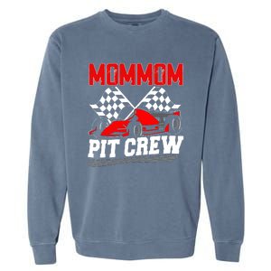 Pit Crew Mommom Race Car Birthday Racing Car Family Garment-Dyed Sweatshirt