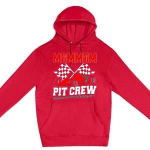 Pit Crew Mommom Race Car Birthday Racing Car Family Premium Pullover Hoodie