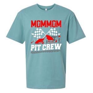 Pit Crew Mommom Race Car Birthday Racing Car Family Sueded Cloud Jersey T-Shirt