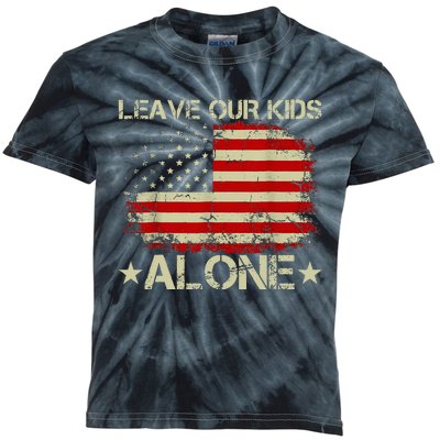 Parental Choice Matter Mom Dad Leave Our Alone USA Flag Kids Tie-Dye T-Shirt