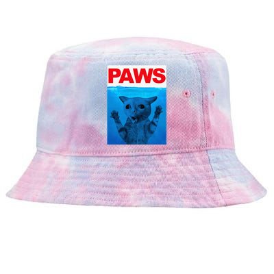 Paws Cat Meme Humor Funny Kitty Lover Funny Cats Dads Mom Tie-Dyed Bucket Hat