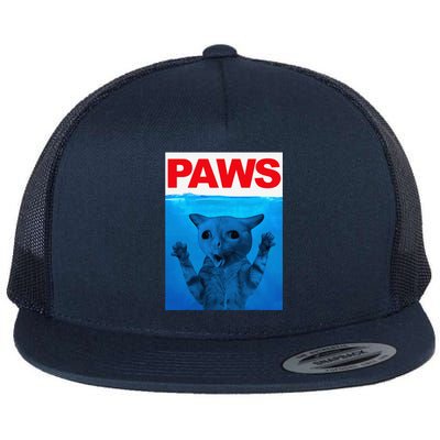 Paws Cat Meme Humor Funny Kitty Lover Funny Cats Dads Mom Flat Bill Trucker Hat